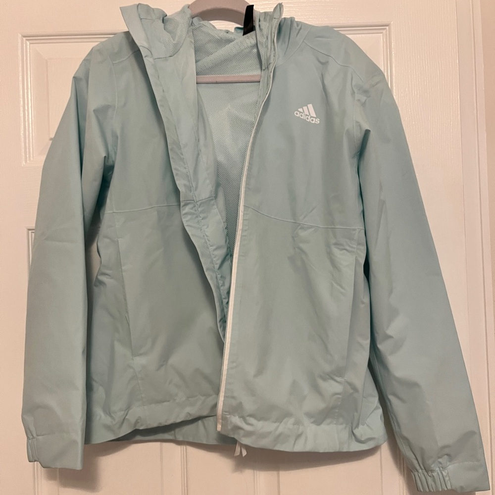 Adidas Women's Green S Basic 3-stripes Wind Jacket Clear Mint